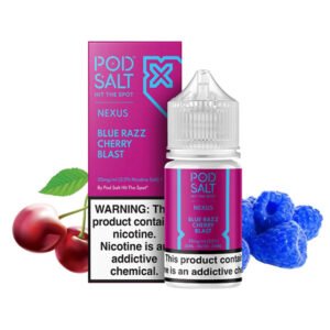 سالت نیکوتین گیلاس تمشک پاد سالت Pod Salt Blue Razz Cherry Blast