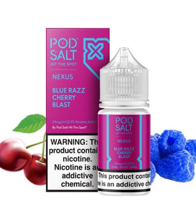 سالت نیکوتین گیلاس تمشک پاد سالت Pod Salt Blue Razz Cherry Blast