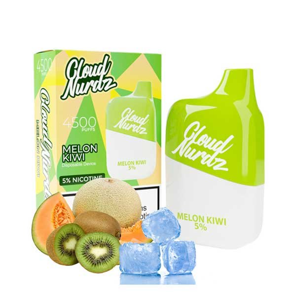 پاد یکبار مصرف کلود نوردز ۴۵۰۰ پاف ملون کیوی آیس Cloud Nurdz Melon Kiwi Ice 4500 Puff Disposable