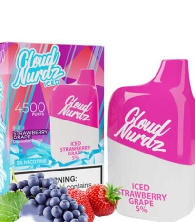 پاد یکبار مصرف کلود نوزدز ۴۵۰۰ پاف گریپ استرابری Cloud Nurdz Grape Strawberry 4500 Puff Disposable