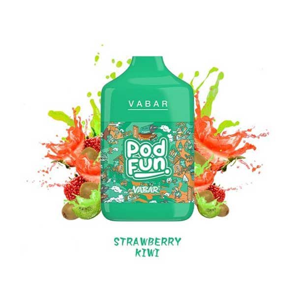 پاد یکبار مصرف وبار ۱۰۰۰۰ پاف استرابری کیوی Vabar Strawberry Kiwi 10000 Puff Disposable