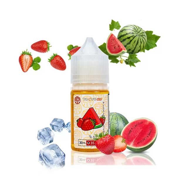 سالت نیکوتین توت فرنگی هندوانه یخ توکیو Tokyo Straberry Watermelon Iced Saltnicw