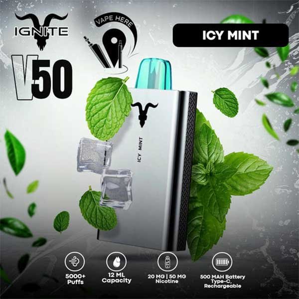پاد یکبار مصرف منتول ایگنایت ۵۰۰۰ پاف Ignite V50 Menthol 5000 Disposable