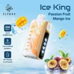 پاد یکبار مصرف پشن فروت انبه یخ الف بار ۳۰۰۰۰ پاف Elf Bar Ice King 30000 Passion Fruit Mango Ice Disposable