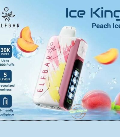 پاد یکبار مصرف هلو یخ الف بار ۳۰۰۰۰ پاف Elf Bar Ice King 30000 Peach Ice Disposable