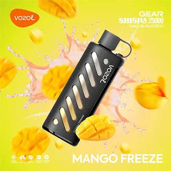 ویپ یکبار مصرف انبه یخ وزول ۲۵۰۰۰ پاف Vozol Gear Shisha 25000 Mango Ice Disposable