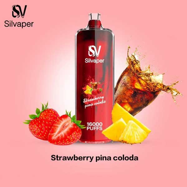 ویپ یکبار مصرف ۱۶۰۰۰ پاف سیلوا توت فرنگی پیناکولادا Silva Rocket Shisha 16000 Strawberry Pina Colada Disposable