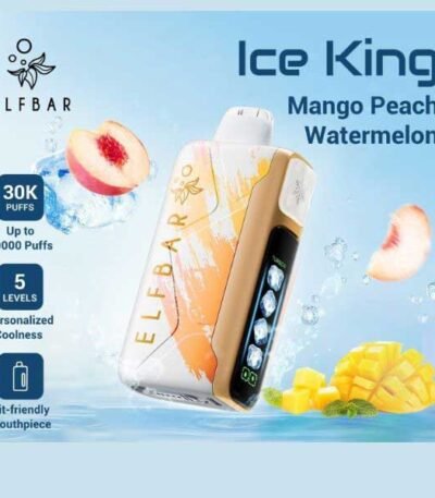 پاد یکبار مصرف هلو هندوانه انبه الف بار ۳۰۰۰۰ پاف Elf Bar Ice King 30000 Peach Watermelon Mango Disposable