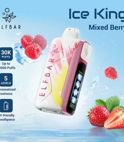 پاد یکبار مصرف میکس بری الف بار ۳۰۰۰۰ پاف Elf Bar Ice King 30000 Mixed Berry Disposable