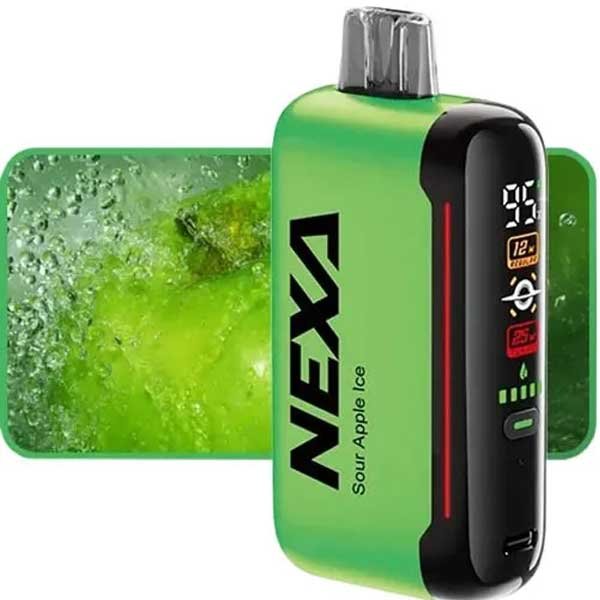 پاد یکبار مصرف سیب ترش یخ نکسا بار ۲۰۰۰۰ پاف Nexa Sour Apple Ice 20000
