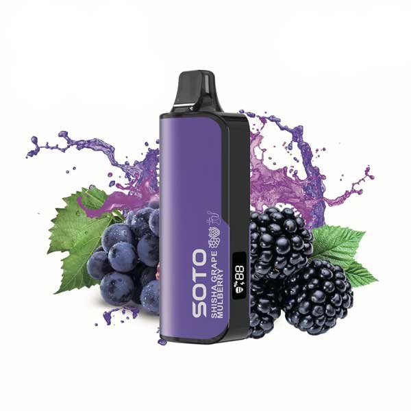 پاد یکبار مصرف انگور تمشک قلیانی سوتو دیلاکس ۲۳۰۰۰ پاف Soto Deluxe Shisha Grape Mulberry