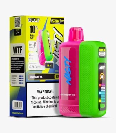پاد یکبار مصرف نستی بولت توت‌فرنگی یخ Nasty Bolt Strawberry Ice 50000 Puffs