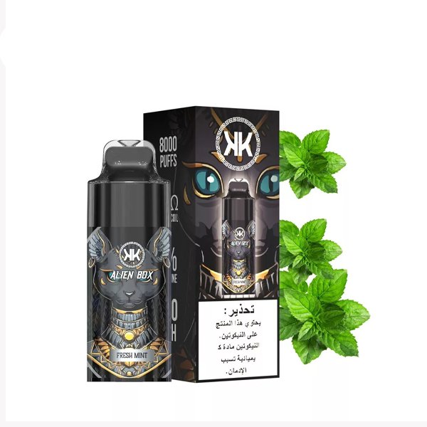 پاد یکبار مصرف انرژی نعنا Alien Box Energy KK Fresh Mint 8000 Puffs پاد یکبار مصرف انرژی نعنا Alien Box Energy KK Fresh Mint 8000 Puffs