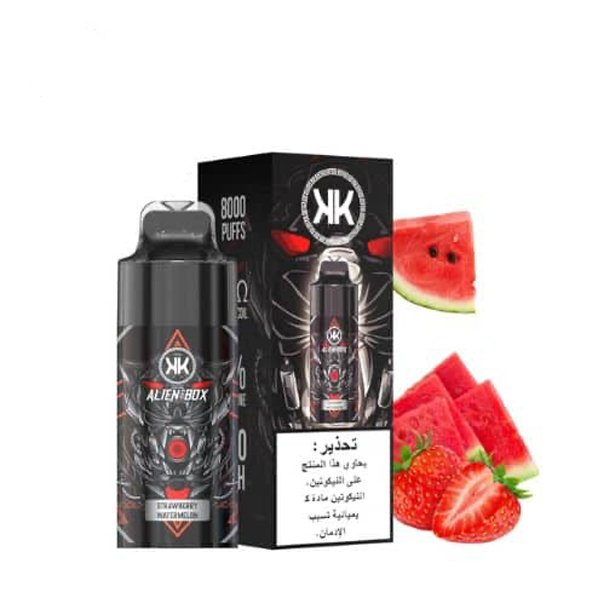 پاد یکبار مصرف توت فرنگی هندوانه انرژی Alien Box Energy KK Strawberry Watermelon 8000 Puffs
