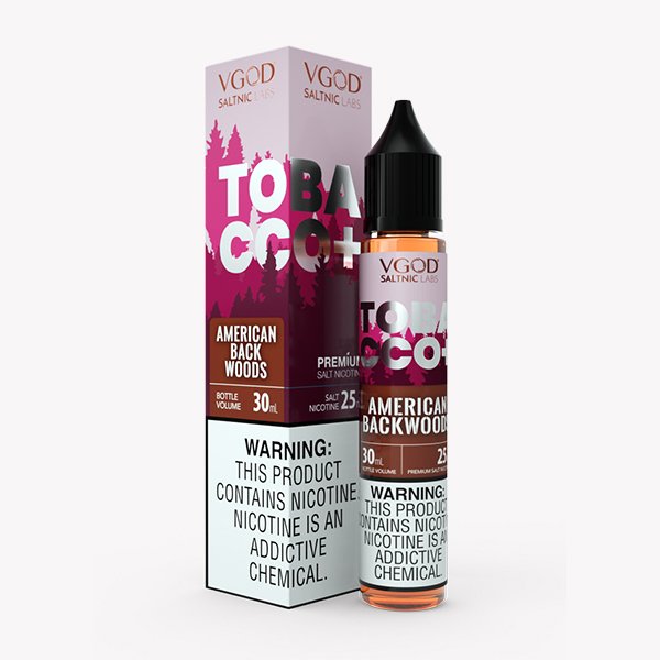 سالت نیکوتین توباکو پلاس تنباکو آمریکایی دودی ویگاد Vgod Tobacco Plus American Backwoods