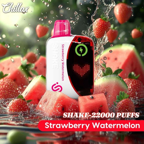 پاد یکبار مصرف چیلاکس شیک توت فرنگی هندوانه Chillax Shake Strawberry Watermelon 22000 Puffs پاد یکبار مصرف چیلاکس شیک توت فرنگی هندوانه Chillax Shake Strawberry Watermelon 22000 Puffs